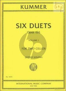 6 Duets Op.156 Vol.1 (No.1 - 3) for 2 Violoncellos Score