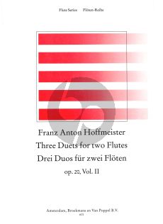 Hoffmeister 3 Duets Op.20 Vol.2 2 Flutes (edited by Nikolaus Delius) (Grade 3) (Playing Score)