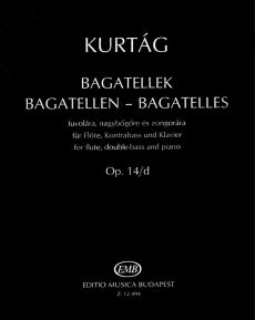 Kurtag 7 Bagatelles Op.14D for Flute, Double Bass and Piano Score