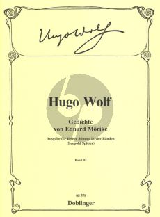 Wolf Gedichte von Eduard Moricke Vol.3 Tiefere Stimme (edited by Leopold Spitzer)