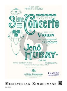 Hubay Concerto No.3 g-minor Op.99 (Violine-Orch.) (piano red.)