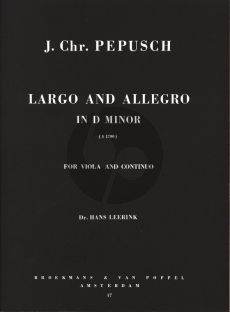 Pepusch Largo et Allegro d-minor for Viola and Piano (edited by Hans Leerink)