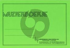 Muziekschriftje met 6 balken notenpapier plus schrijflijntjes Groen