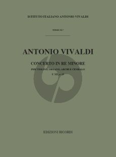 Vivaldi Concerto d-minor RV 541 Violin-Organ-Strings-Bc (Score) (edited by F. Malipiero)