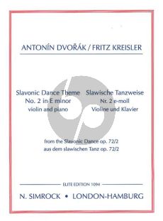 Dvorak Slavonic Dance Op.72 No.2 e-minor Violin and Piano (Fritz Kreisler)