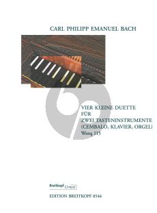 Bach C.Ph.E.  4 Kleine Duette (Wotq 115) (2 Tasteninstr.) (Cembalo, Klavier, Orgel) (Grete Zahn)