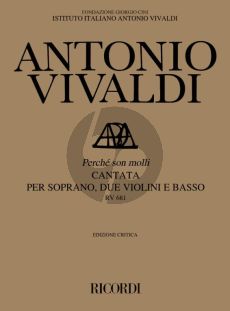 Vivaldi Perche Son Molli RV 681 Soprano-2 Violins- Basso (Score) (edited by Francesco Degrada)