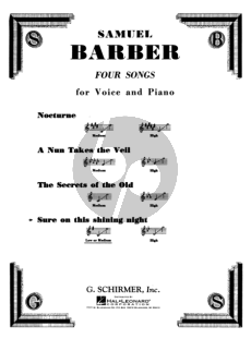 Barber Sure on this Shining Night Medium-Low Voice and Piano