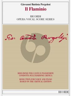 Pergolesi Il Flaminio Vocal Score (edited by Ivano Bettin)