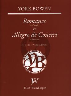 Bowen Romance A-major & Allegro de Concert d-minor Op. 21 No. 1 and 2 Cello (or Viola) and Piano