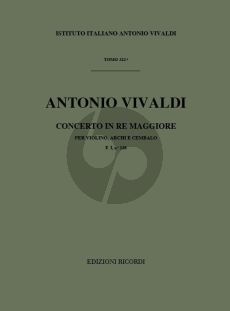 Vivaldi Concerto D Major Op.35 No.19 RV 212A (PV 165 / F.I 136) Violin and Orchestra Studyscore (fatto per la Solennita della Lingua di San Antonio)