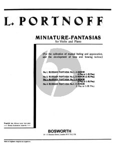 Portnoff Russian Fantasia No.3 A-minor Violin and Piano (1st or 1st- 3rd Position)