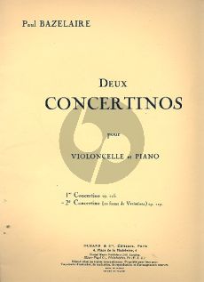 Bazelaire Concertino No.2 Op.127 (En forme de Variation) pour Violoncelle et Piano
