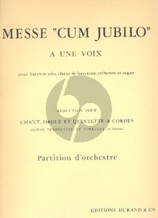 Durufle Missa Cum Jubilo Op.11 Version pour orchestre reduit (Choeur-Orgue-Quintette a cordes et Harpe-Trompette-Timbales ad lib) partition) (Partition)