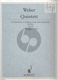 Quintet Op.34 B-flat major (JV 182 ,WeV P.11) (Clar.[Bb]- 2 Vi.-Va.-Vc.)