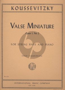 Koussevitzky Valse Miniature Op.1 No.2 Double Bass-Piano