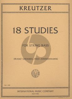 Kreutzer 18 Studies for String Bass (Franz Simandl and Fred Zimmermann)