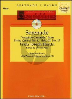 Serenade (Andante Cantabile from String Quartet Hob.III:17) (Flute-Piano) (Bk-Cd)