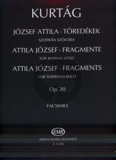 Fragments Poems Attila Jozsef op.20 soprano