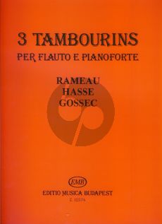 Album 3 Tambourins Rameau Hasse Gossec Flute and Piano