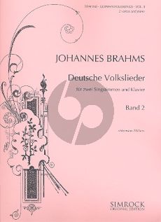 Brahms Deutsche Volkslieder Vol.2 2 Singstimmen(Frauen- und eine Männerstimme)-Klavier