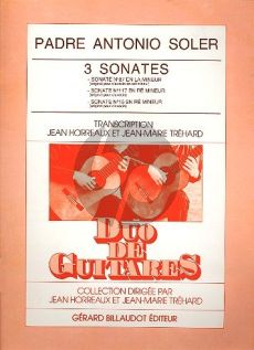 Soler 3 Sonates (No.87-117-15) 2 Guitares (Horreaux-Trehard)