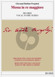 Pergolesi Messa D-major Soli-Choir-Orch. Vocal Score