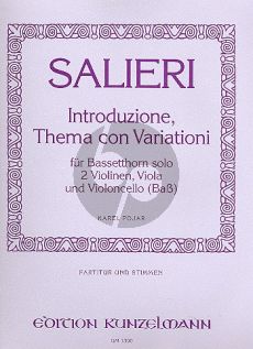 Salieri Introduzione Thema con Variationi Bassetthorn- 2 Vi.- Va.-Vc.[Bass] (Part./St.) (Pojar)