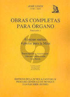 Lidon Obras Completas Vol. 1 Organo (6 Piezas sueltas – 4 Piezas para la Misa) (Guy Bouvet, Dámaso García Fraile)