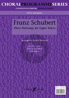 Schubert 3 Partsongs for Upper Voices SSAA-Piano