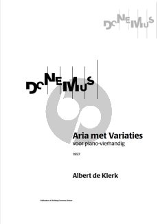 Klerk Aria with Variations (1944) for Piano 4 Hands