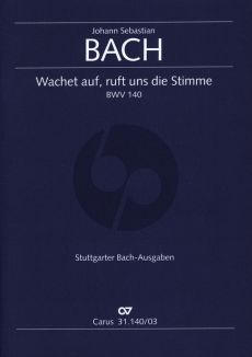 Bach Kantate BWV 140 Wachet auf, ruft uns die Stimme (Soli-Choir-Orch.) (Vocal Score) (edited by Paul Horn) (Carus)