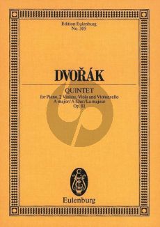 Dvorak Quintett A-dur Op.81 2 Vi.-Va.-Vc.-Klavier Studienpart.