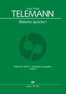 Telemann Biblische Sprüche Vol.1 SS[B] or SA[B]-2 Vlns [Va] ad lib.-Bc) Full Score (Telemann-Archiv)