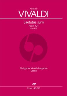 Vivaldi Laetatus Sum Psalm 121 RV 607 SATB, Vl, Va, Bc (Partitur) (Wolfgang Horn)