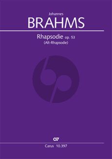 Brahms Alt Rhapsodie Opus 53 Altstimme-Männerchor-Orchester (Partitur) (Rainer Boss)