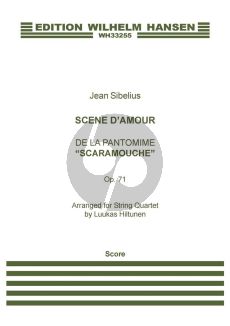 Sibelius Scene d'Amour from Scaramouche Op. 71 String Quartet (Score) (transcr. by Luukas Hiltunen)