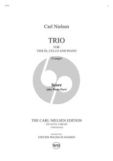 Nielsen Trio No.1 G Major (1883) for Violin Cello and Piano