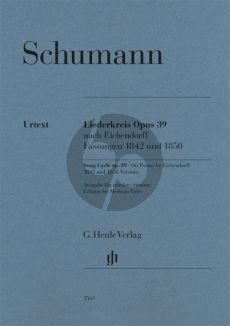 Schumann Liederkreis Op.39 nach Eichendorff, Fassungen 1842 und 1850 Mittlere Stimme und Klavier (Herausgegeben von Kazuko Ozawa) (Henle Urtext)