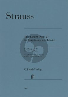 Strauss 4 Songs Op.27 Voice and Piano for Medium Voice (Edited Annette Oppermann)