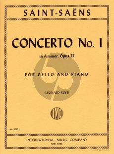 Saint-Saens Concerto No.1 a-minor Op.33 Cello and Piano (edited by Leonard Rose)