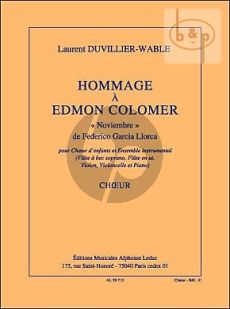 Hommage a Edmon Colomer "Noviembre"(Garcia Lorca) (Children's Choir-Soprano Rec.-Flute- Violin-Violonc.-Piano)