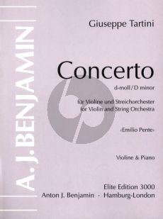 Tartini Concerto d-minor Violin and String Orchestra (piano reduction) (edited by Emilio Pente)