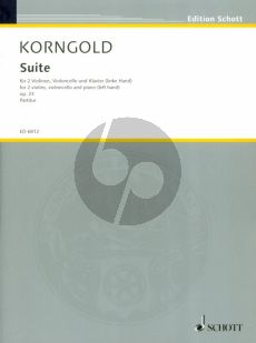 Korngold Suite Op.23 2 Violinen, Violoncello und Klavier linke Hand Partitur und Stimmen