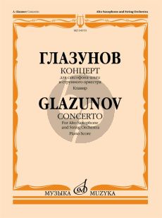 Glazunov Concerto in E-flat Major, Op. 109 Alto Saxophone and String Orchestra (piano reduction)