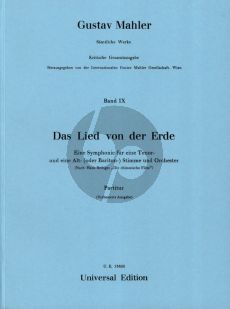 Mahler Das Lied von der Erde Tenor-Alt [Bar.]-Orch. Partitur (Karl Heinz Füssl) (Mahler Gesellschaft)
