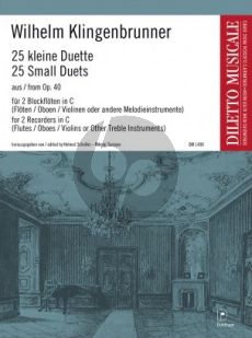 Klingenbrunner 25 kleine Duette aus Op.40 2 Sopranblockflöten