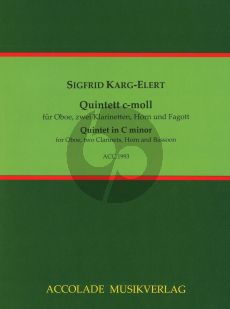 Karg-Elert Quintett c-moll Op. 30 Oboe, 2 Klarinetten (B), Fagott, Horn (F) (Part./Stimmen) (Bodo Koenigsbeck)