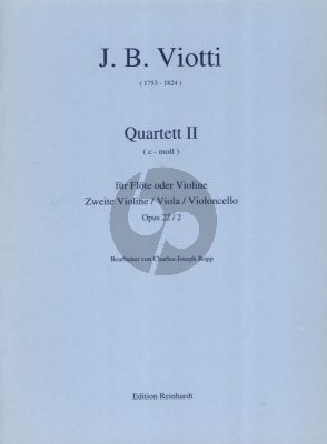 Viotti Quartett c-moll Op. 22 No. 2 Flöte-Violine-Viola und Violoncello (Part./Stimmen) (Charles-Joseph Bopp)