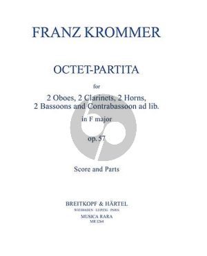Krommer Octet-Partita F-Major Op.57 (2 Oboes- 2 Clarinets- 2 Bassoons- 2 Horns) (ed. by Roger Hellyer Score and Parts)